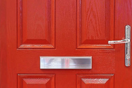 Close Up Red uPVC Doors